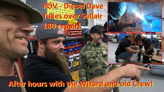 POV  Diesel Dave Takes over Sullair 180 repair After hours with the Wizard and old Crew [upl. by Kylynn]