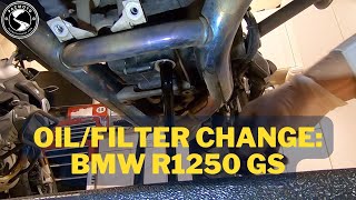 BMW R1250GS  Oil amp Filter Change [upl. by Akemal868]