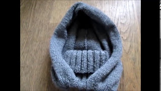 TUTO TRICOT COL CAPUCHE CAGOULE AU TRICOT FACILE [upl. by Eidson]