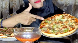 full pizza eating challengeasmr mukbang [upl. by Averell]