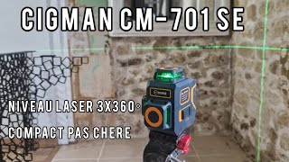 CIGMAN NIVEAU LASER CM701 SE  Un niveau laser à 3 lignes vertes compactes et pas chère [upl. by Neufer]