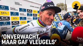 Mathieu van der Poel zat snel alleen in ParijsRoubaix 2024 “Onverwacht maar gaf vleugels” [upl. by Olathe]