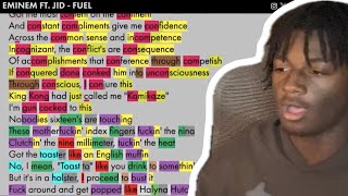 Eminem  Fuel RHYME BREAKDOWN REACTION [upl. by Heman]