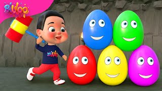 Blu Explores Colorful Surprise Eggs  Yes Yes Playground Song  BluLoo Nursery Rhymes amp Kids Songs [upl. by Auqinahs]