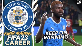 CLIMBING THE LEAGUE  FIFA 23 YOUTH ACADEMY CAREER MODE  STOCKPORT EP 9 [upl. by Nitsirc]