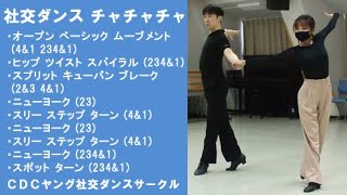 社交ダンス チャチャチャ D2 ヒップツイストスパイラルとキューバンブレーク ステップ動画 競技ダンス [upl. by Ahsurej439]