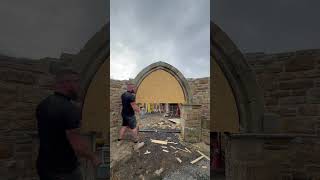 Building a stone arch stonemasonry [upl. by Emawk]