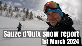 Sauze dOulx snow report [upl. by Llenrad]