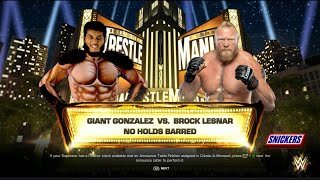 GIANT GONZALEZ VS BROCK LESNAR NO HOLD BARREDwwe2k24 smackdown raw [upl. by Colet]