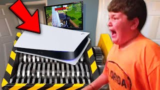 kid shredded ps5 after losing fortnite BIG MISTAKE [upl. by Bernette975]