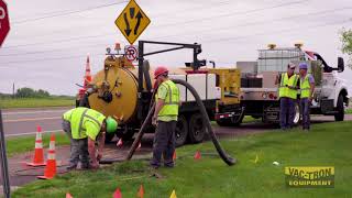 STF Services uses VacTron vacuum excavator for potholing [upl. by Rubma]