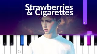 Troye Sivan  Strawberries amp Cigarettes  Piano Tutorial [upl. by Dhu]