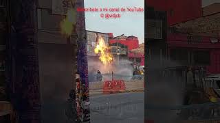 Incendio por rotura de tubo de gas Metro de Bogotá Av primero de mayo WF3 Shorts [upl. by Ahsatam137]