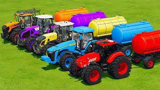 TRANSPORTING PIXAR CARS amp FRUITS WITH COLORED amp JOHN DEERE vs CLAAS vs TRACTORS  BeamNGdrive 983 [upl. by Lienaj]