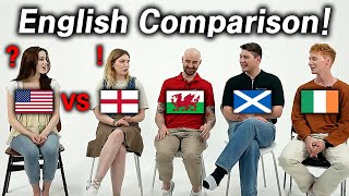 American Shocked by ENGLISH from England Scotland Ireland and Wales l Can You Understand [upl. by Yelhs]