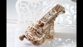 Ugears HurdyGurdy unique mechanical musical instrument for selfassembly and play [upl. by Llerdnek]