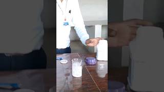 Sodium bicarbonate NaHCO3baking soda reacts with hydrochloric acid HCl [upl. by Ailefo]