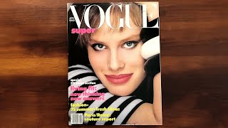 Vogue April 1986 Monika Schnarre Christy Turlington  ASMR Magazine Flip Through [upl. by Beshore649]