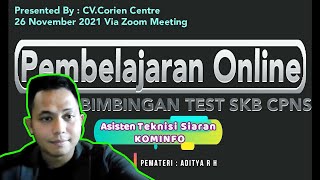 Bimbingan Belajar Online Test SKB CPNS Kominfo Asisten Teknisi Siaran [upl. by Jock303]