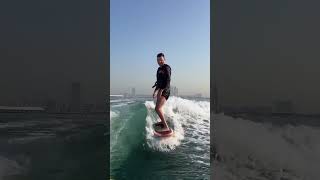 Wakesurfing for the first time    wakesurfing wakesurf adrenaline instadaily love [upl. by Nyltyak]