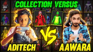 Aditech Vs AAWARA Bundles Collection Versus 🤣 Richest Collection Of Free Fire Player  Free Fire [upl. by Nagam]