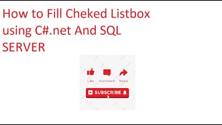 How To Fill Checkedlistbox using DataTable in CNet Framework [upl. by Nij]