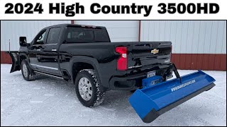 2024 Silverado 3500 High Country Western V Plow amp Daniels Pull Plow Setup [upl. by Mano]