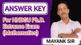 Answer key of PHD Entrance Exam of HNBGU 2024MathematicsResearch Methodology [upl. by Qerat]