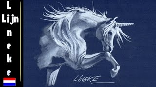 UNICORN paard tekenen pastel potlood tekening [upl. by Notsyrb]