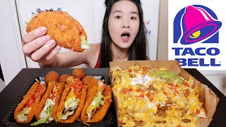 Taco Bell Naked Chicken Chalupa amp Extra Cheesy Loaded Nachos Crispy Chicken Tacos  Mukbang w Asmr [upl. by Neenaj]