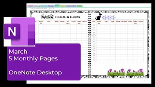 5 Monthly Pages for March Success in OneNote [upl. by Kosak]