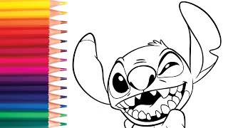 How to color STITCH very easy from Disneys Lilo amp Stitch with Ecoline brush pen in 45 Min [upl. by Elvia]