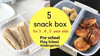 5 SNACK BOX or morning snack or LUNCH BOX  ages 345 PRESCHOOL  PLAYSCHOOL  KINDERGARTEN KIDS [upl. by Owiat]