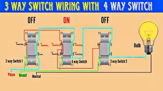 How to wire 4 way switch and working explanation l house wiring [upl. by Petromilli987]