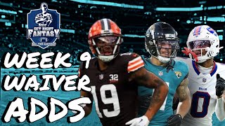 Week 9 Top Waiver Wire Adds  LIVE QampA [upl. by Enamrahc39]