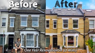 1 YEAR in 30 minutes RENOVATING an OLD LONDON VICTORIAN TERRACED HOUSE into DREAM HOME [upl. by Ynes]