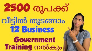 2500 രൂപക്ക് വീട്ടിൽ തുടങ്ങാം 12 Business Government training നൽകുംBusiness ideas Malayalam [upl. by Tillfourd]