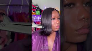 Cutting my hair into a BOB🥳 yay or nah 🙌🏾 wigreview wigfever shorthaircut shorthair shorts [upl. by Arde]