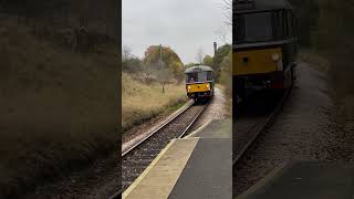 Railbus arriving at Haworth [upl. by Nolyd]