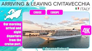 Arriving and leaving cruise port Civitavecchia Italy 🇮🇹 4K [upl. by Catrina471]