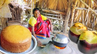 PALM FRUIT CAKE recipe prepared by our santali tribe grandmaa in tribal style [upl. by Oivatco838]