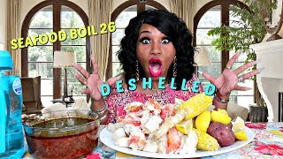 Seafood Boil 26 Deshelled Version I have an ASMR Channel Now [upl. by Reginnej]