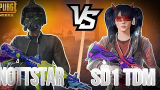 NOTTSTAR VS SD1 N1 PLAYER 1vs1 TDM BATTLE NOTTSTAR PUBGM [upl. by Sethrida]