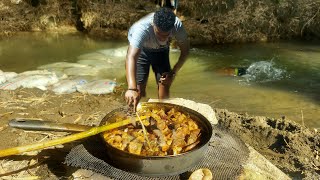 FishChicken Gizzard Fry ñ stew in HOMEMADE BBQ Sauce  Riverside [upl. by Sigfried]