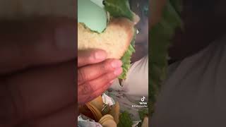 Fresh lettuce make the sandwich that much better viral food mukbang foodie sandwich shorts [upl. by Schulein]