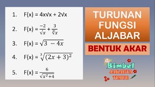 Turunan fungsi aljabar bentuk akar  Matematika Kelas 11 [upl. by Shanta215]