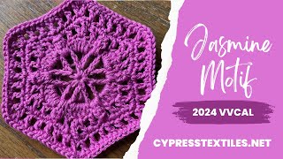 2024 VVCAL Jasmine Crochet Hexagon Free Motif [upl. by Vivianna]