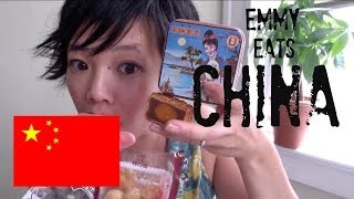 Emmy Eats China  tasting Chinese sweets [upl. by Ardnala699]