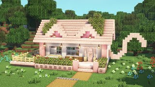 Minecraft How to Build a Cherry Blossom Cat House  Tutorial [upl. by Yrol]