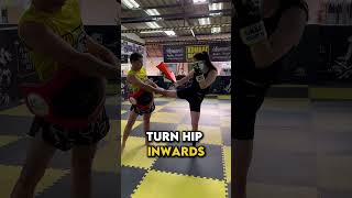 Muay Thai Beginner Tip how to kick shorts [upl. by Ilera]